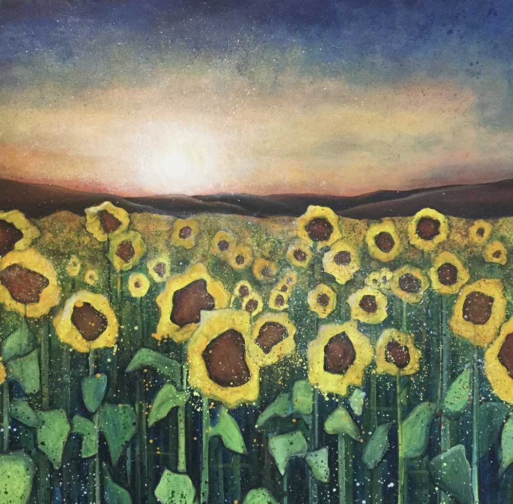 Sunflowers at Sunset